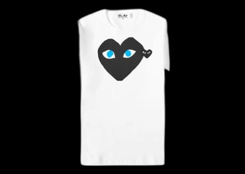 Comme des Garcons PLAY PLAY Double Heart Logo Tee White/Black