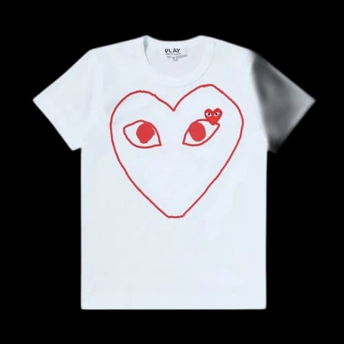 Comme des Garcons Play Women's Heart Outline S/S T-shirt White
