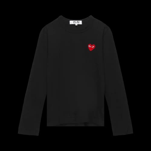 Comme des Garçons PLAY Long-Sleeve Mini Heart Tee 'Black'
