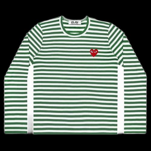 Comme des Garçons PLAY Striped T-Shirt 'Green/White'