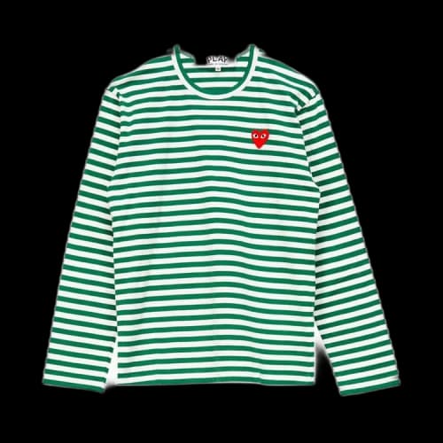 Comme des Garçons PLAY Striped T-Shirt 'Green/White'
