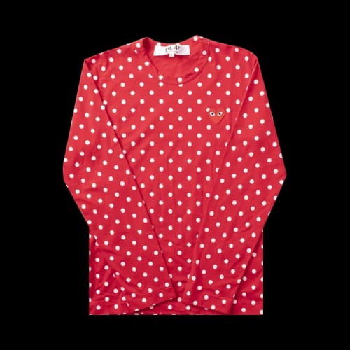 Comme des Garçons PLAY Polka Dot Heart Logo Long-Sleeve T-Shirt 'Red/White'
