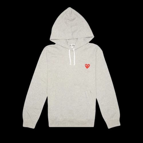 COMME des GARCONS PLAY heart logo Red Love Pullover Gray