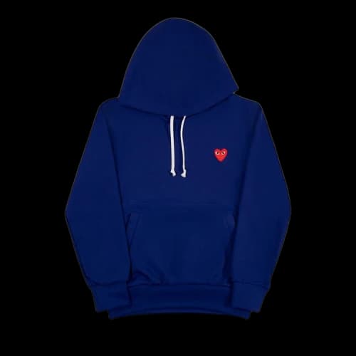 Comme des Garçons PLAY Heart Logo Zip Up Hoodie 'Navy'