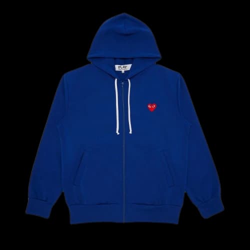 Comme des Garçons Play Zip Up Hoodie With Red Heart 'Navy'