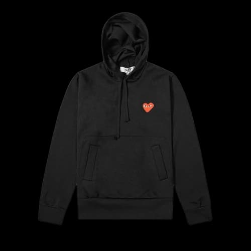 Comme des Garçons PLAY Heart Logo Hooded Sweatshirt 'Black'