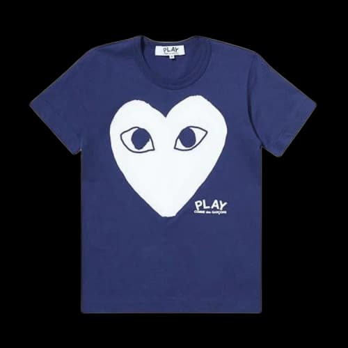 Comme des Garçons PLAY Polka Dot Heart Logo T-Shirt 'Navy'