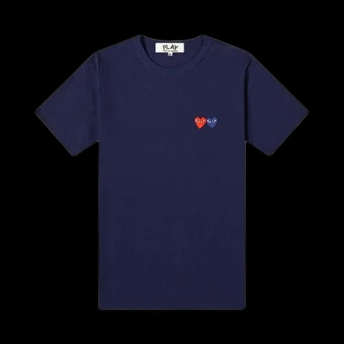 Comme des Garçons PLAY Navy & Red Double Heart T-Shirt 'Navy'