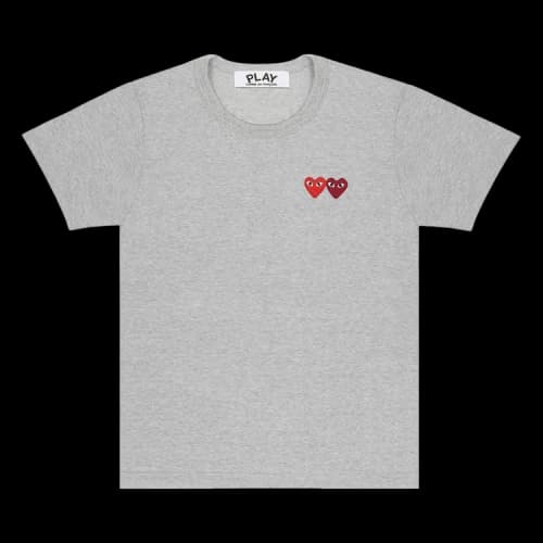 Comme des Garçons Play T-Shirt With Small Double Hearts 'Grey'