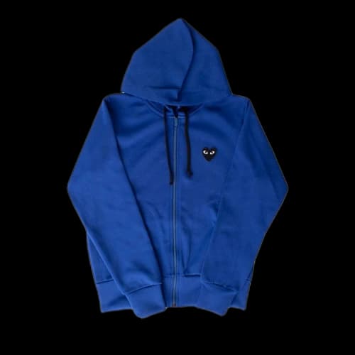 Comme des Garçons PLAY Big Heart Logo Zip Up Hoodie 'Navy'