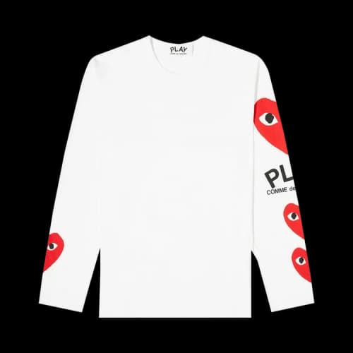Comme des Garçons PLAY Multi Heart Long-Sleeve T-Shirt 'White'