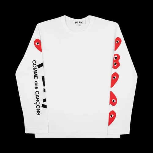 Comme des Garçons PLAY Five Heart Logo Long-Sleeve T-Shirt 'White'