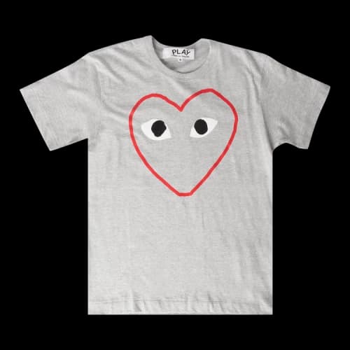 Comme des Garçons Short-Sleeve Play T-Shirt With Red Outlined Heart 'Grey'