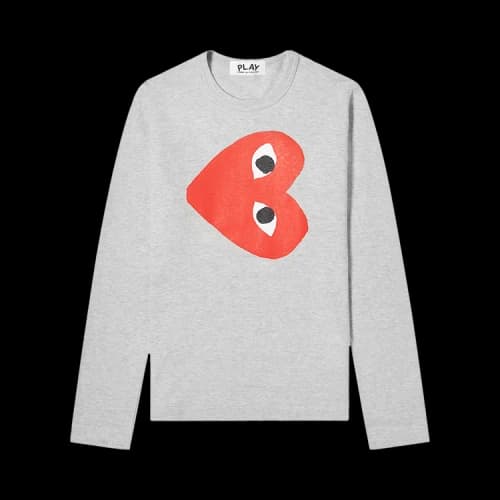 Comme des Garçons PLAY Logo Long-Sleeve Tee 'Grey'