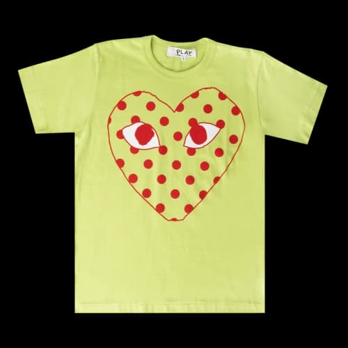 Comme des Garçons PLAY Polka Dot Heart Eyes Logo T-Shirt 'Green'