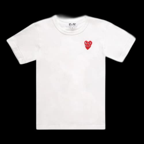 Comme des Garçons PLAY Dbl Red Heart Tee 'White'