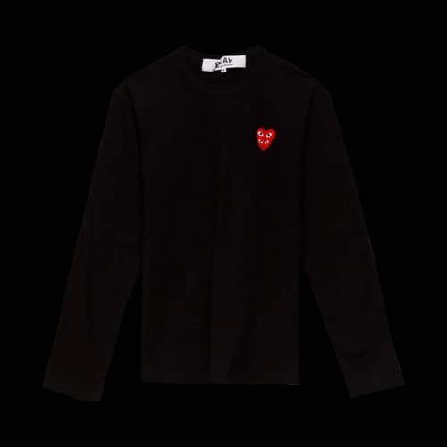 Comme des Garçons PLAY Double Heart Long-Sleeve T-Shirt 'Black'