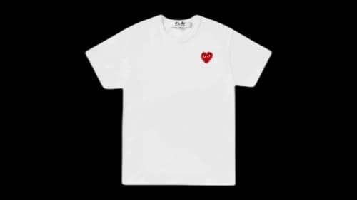 Comme des Garcons PLAY Rhinestone Heart P1T801 T-shirt White/Red