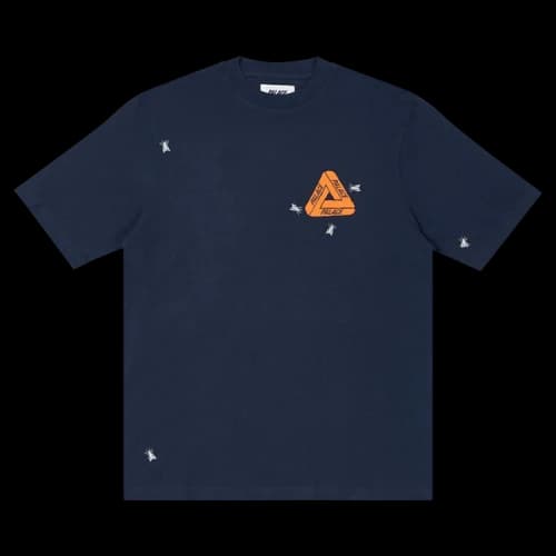 PALACE Fly TShirt Green Triangle Logo Short Sleeve Navy Blue T-Shirt