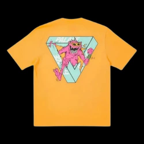 PALACE x M-Zone Crossover Small Tri-Ferg Pattern Cartoon Short Sleeve Unisex Orange