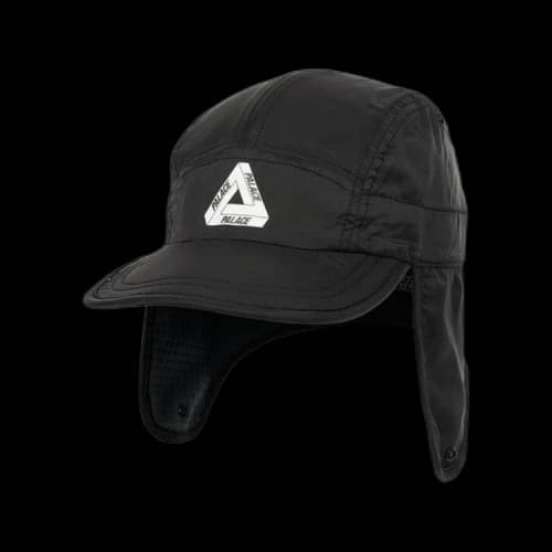 Palace Grid Fleece Reversible Earflap Hat 'Black'