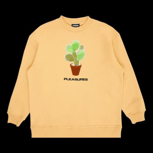 Pleasures Spike Embroidered Crewneck 'Tan'
