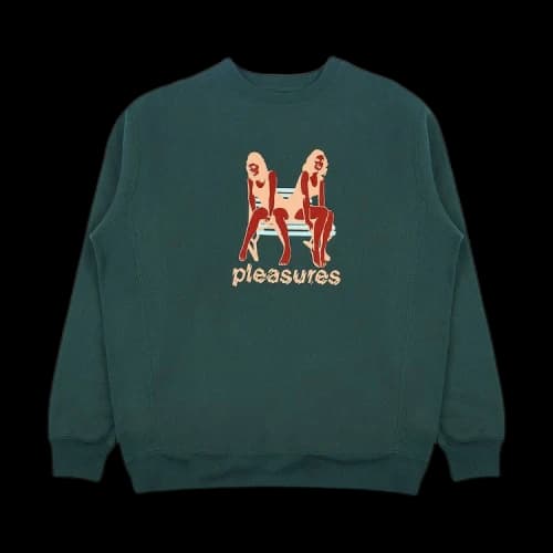Pleasures Bench Premium Crewneck 'Alpine Green'