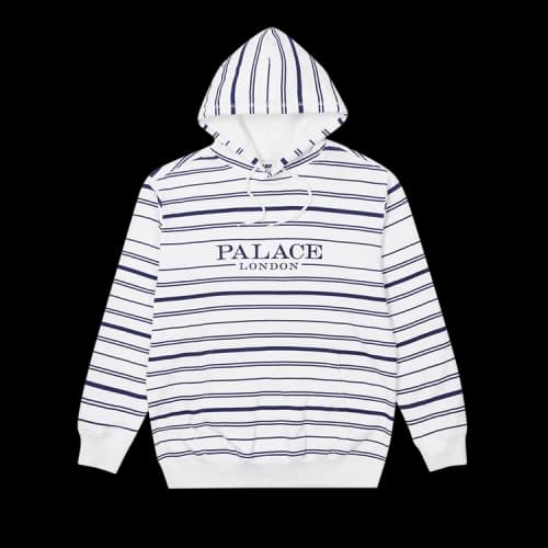 Palace Printed Stripe Hood 'White'