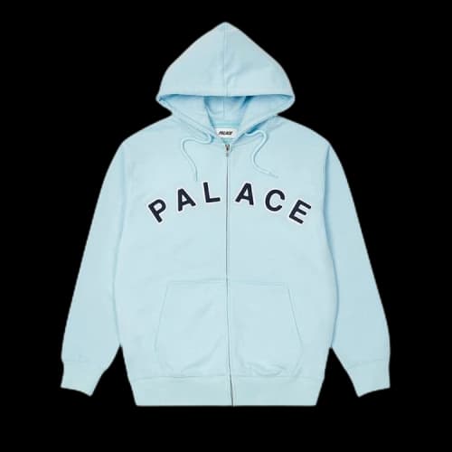 Palace Felt Letters Zip Hood 'Blue'