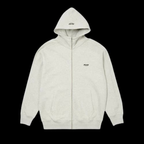 Palace Slub Zig Zag Zip Hood 'Grey Marl'