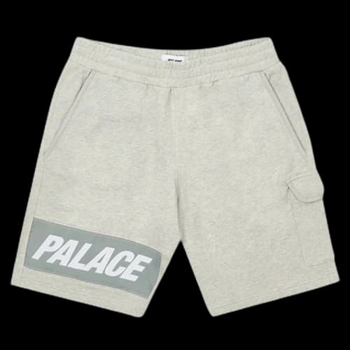Palace Giant Woven Label Shorts 'Grey Marl'