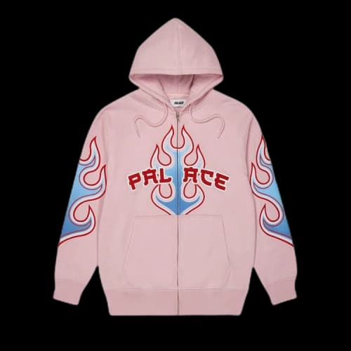 Palace Flame Zip Hood 'Pink'