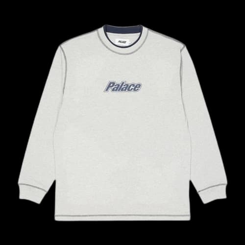 Palace Double Collar Long-Sleeve Top 'Grey Marl'