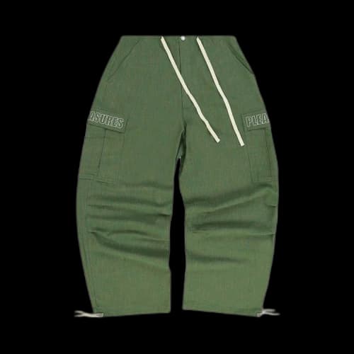 Pleasures Visitor Wide Fit Cargo Pants 'Green'