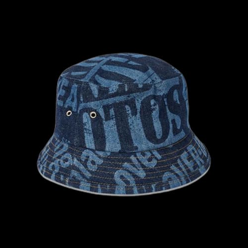 Palace Tabloid Denim Bucket Hat 'Blue'
