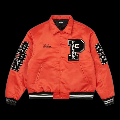 Palace Satin Varsity Jacket 'Orange'