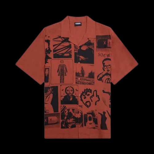 Pleasures Choices Camp Collar Button Down 'Orange'