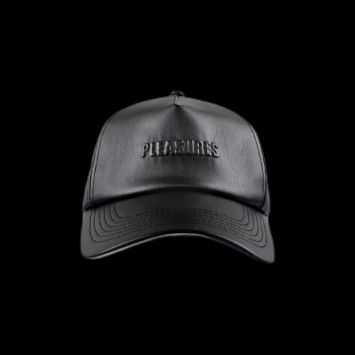 Pleasures Debossed Vegan Leather 5 Panel Hat 'Black'