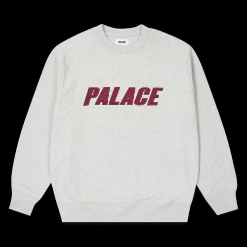 Palace Iridescent Appliqué Crew 'Grey Marl'