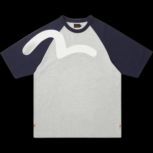 Palace x Evisu Seagull Raglan T-Shirt 'Grey Marl'