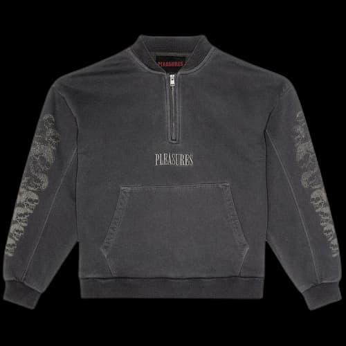 Pleasures Skull Spiral Quarter Zip 'Black'