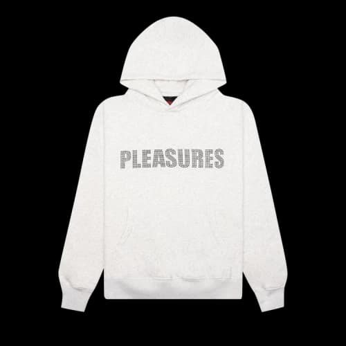 Pleasures Rhinestone Impact Hoodie 'Light Heather Grey'