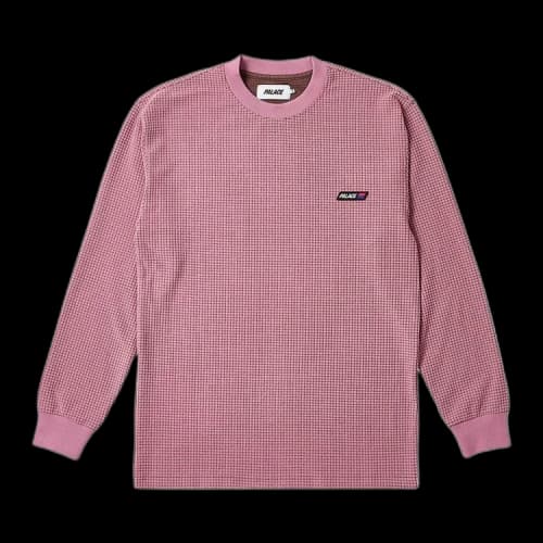 Palace Grid Thermal Longsleeve 'Brown/Mauve'