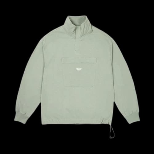 Palace 1/4 Zip Washed Funnel 'Jade'