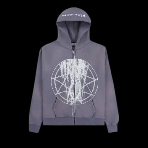 Pleasures Nonagram Zip Hoodie 'Smoke'