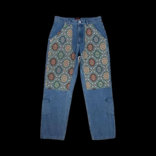 Pleasures Floral Ultra Double Knee Pants 'Indigo'