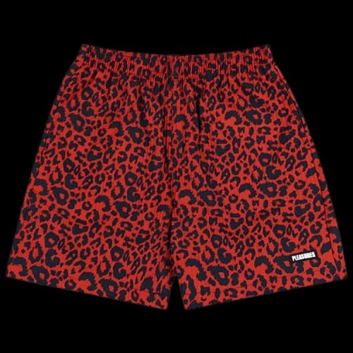 Pleasures Leopard Active Shorts Red