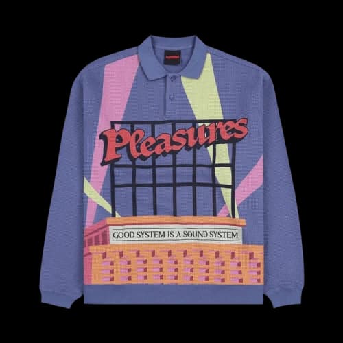 Pleasures Spotlight Long-Sleeve Polo 'Navy'