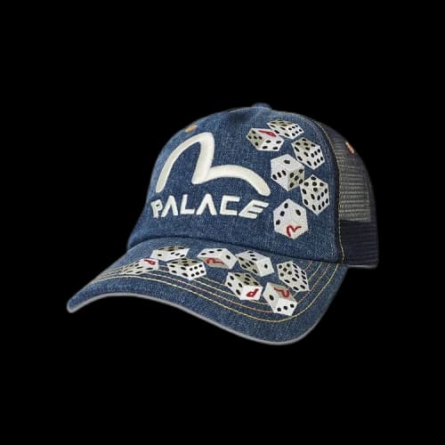 Palace x Evisu Dice Mesh Trucker 'Light Wash'