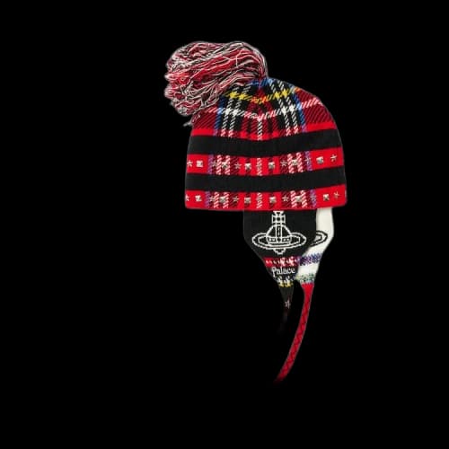 Palace x Vivienne Westwood Orb Knit Earflap Beanie 'Tartan'